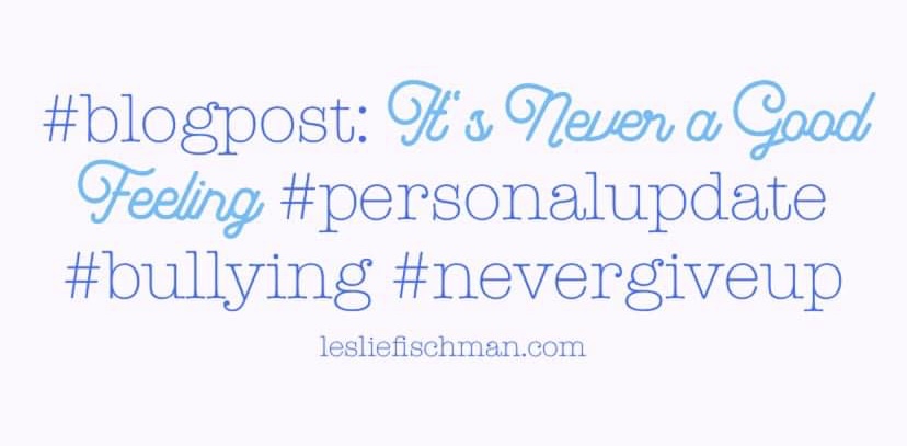 It’s Never a Good Feeling&nbsp;…