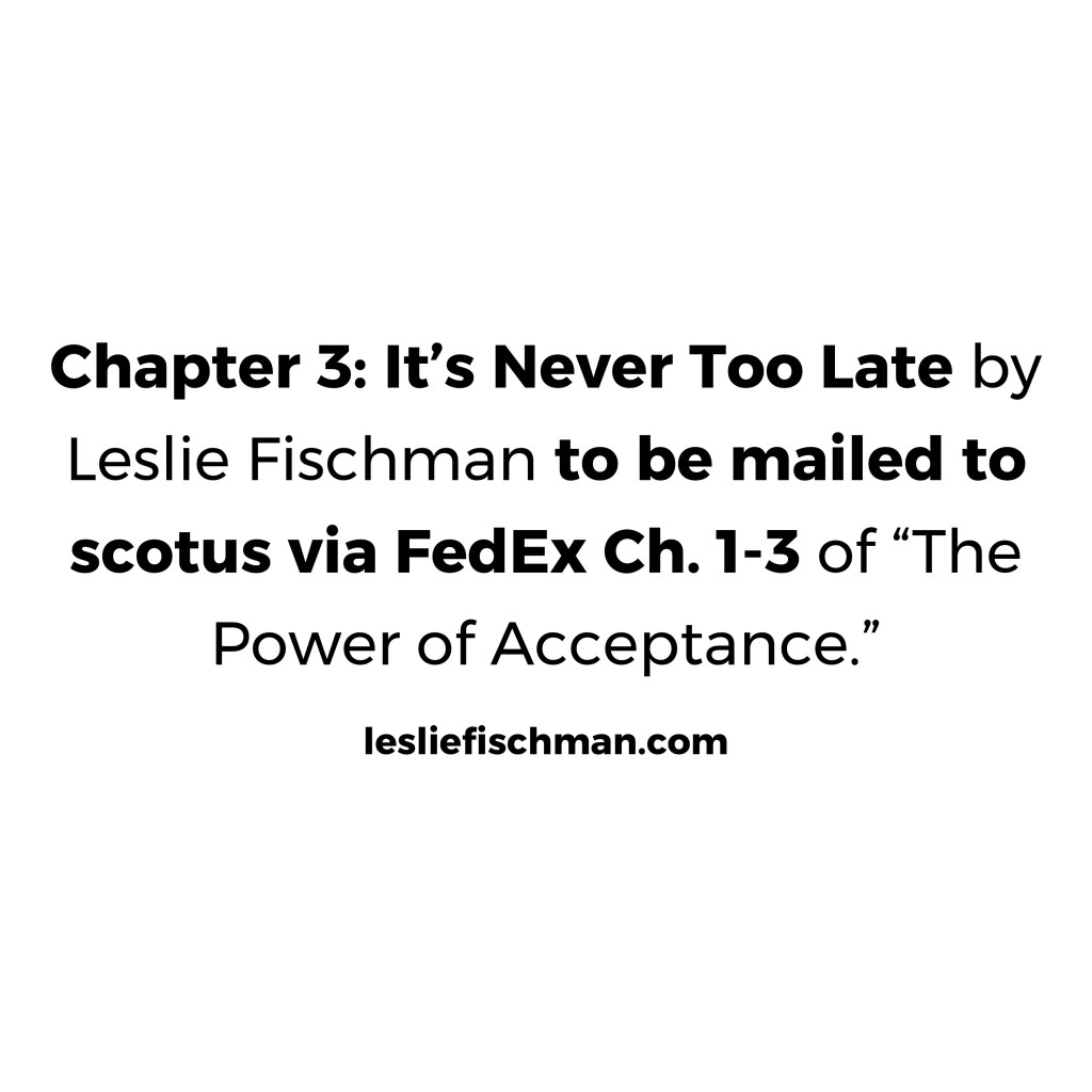 Chapter 3: It’s Never Too Late&nbsp;…