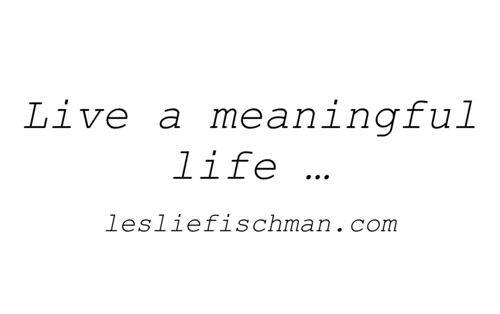 Live a Meaningful a Life&nbsp;….