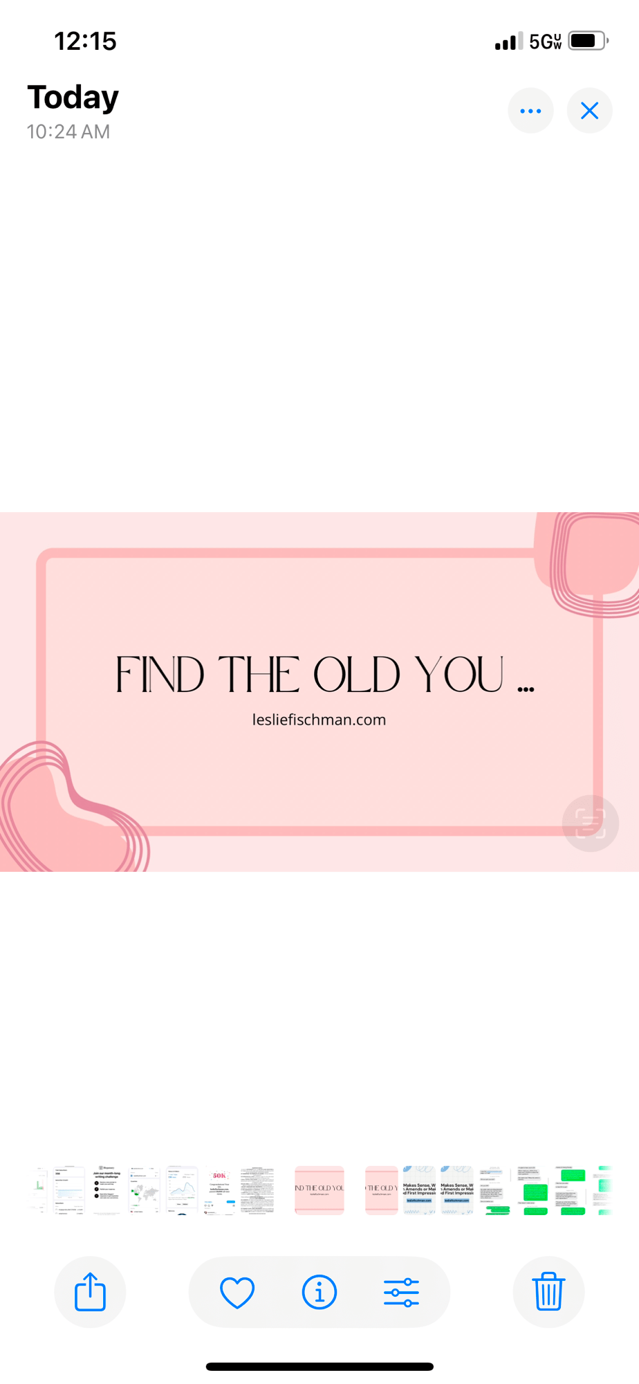 Find the Old You&nbsp;…..